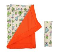 SHINEOFI Reptile Pillow and Blanket for Small Pets, Lizard and Gecko Habitat Bed, Beige and Orange Cotton Pet Sleep Sack for Bearded Dragon and Anole