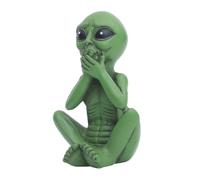 SHINEOFI Resin Alien Statue Garden Ornament Fun Figurine for Indoor Outdoor Home Decor Compact Memorial Sculpture for Lawn Office Weddings Ideas