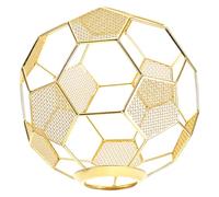 SHINEOFI Retro Industrial Pendant Lamp Shade with Hollow-Out Stainless Steel Design, Strong Support and Rust Prevention, for Sports Party and Family Gatherings, Golden Football-Themed