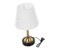 SHINEOFI Retro USB Rechargeable Table Lamp with Fabric Shade Warm Eye Caring Glow for Bedroom Dorm Living Room American Style Vintage Desk Light Sturdy Build for Reading and Work