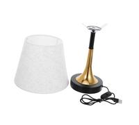 SHINEOFI Retro Vintage Table Lamp with Fabric Shade Portable Rechargeable LED Bedside Light for Bedroom Study Dorm Warm Eye Caring Glow Compact Space Saving Design