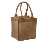 SHINEOFI Reusable Jute Tote Bag with Handle Laminated Burlap Grocery Shopping Bag Small DIY Plain Burlap Tote for Parties Weddings and Everyday Use