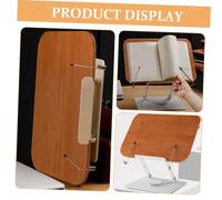 SHINEOFI Rotatable Bamboo Book Stand for Desk Cookbook Holder and Laptop Base with Dual Support Height and Angle Reading Holder for Kitchen and Office Use
