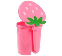 SHINEOFI Rubbish Bin for Bedroom Cartoon Shaped Pink Plastic Small Size with Lid Foot Pedal for Kitchen Desktop Keeps Room Tidy Easy to Clean