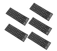 SHINEOFI Russian Keyboard Stickers Matte Protective Decals for Laptop and Desktop Computers, 5 Sheets Black Background White Letters, Language Replacement Labels for Office and Home Use