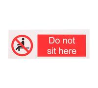 SHINEOFI Safety Sign 150mm X 50mm Do Not Sit Here Self Adhesive Warning Sticker Pvc Material Highly Visible and Not Easy to Peel for Park and Hotel Use