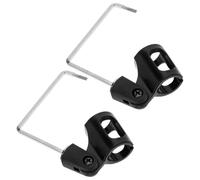 SHINEOFI Saxophone Abs for 2pcs Holder Adjustable Stable Microphone Clip with Support and Quick Disassembly, Black Iron Material, round Metal Rod Musicians Suitable for Outdoor Venues
