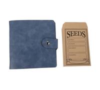 SHINEOFI Seed Storage Organizer Binder with Clear Pockets and Resealable Envelopes Flexible PU Leather Binder Portable and Compact