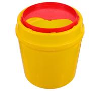 SHINEOFI Sharps Container for Waste Disposal Plastic L round Lid Robust Sturdy Biohazard Trash Can Space Optimized Small Portable Bin for Hospital and Travel Use
