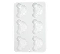 SHINEOFI Silicone Baking Mold 6-Cavity Cute Bear Head Candy Chocolate Fondant Mould for DIY Cake Decorating and Candy Making at Home