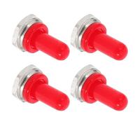 SHINEOFI Silicone Waterproof Toggle Switch Cap Cover with Neat Professional Look 4 Pcs Protective Dustproof Cover Red for 12mm Rocker and Toggle Switches for Factories and Environments