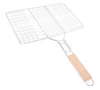 SHINEOFI Silver Iron Barbecue Fish Basket Handle for Picnic and Camping Grilling Accessory Random Color Safe to Use Smooth Surface for Grilled Shrimp and Chicken Wings