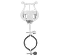 SHINEOFI Silver Metal Trumpet Lyre Music Sheet Clip for Marching Band and Performances, Instrument Accessory with Sl ppearance that Holds Sheet Music and Prevents Sliding