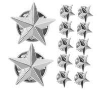 SHINEOFI Silver Star Pin Brooch with Secure Butterfly Clutch Five-pointed Lapel Badge for Men Collar Hat Backpack Lightweight Patriotic Accessory for Labor Day and Theme Parties