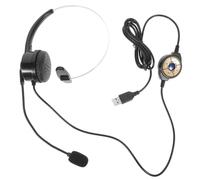 SHINEOFI Single-ear Call Center Headphone, Computer Headphone with Mic, Black, Pvc Memory Foam Pu Leather, Calls, Plug and Play, for Gaming