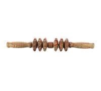 SHINEOFI Six Wheel Massage Tool Wood Belly Massager Back Roller Khaki Roller Type Design Promotes the Aged and Fitness Enthusiasts