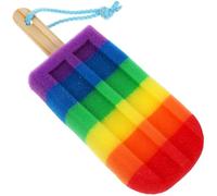 SHINEOFI Skin Scrubber Sponge with Random Color and Ice Cream Shaped Bath Shower Sponge Lightweight and Practical Lanyard Design Bath Supplies During Korean Business Trips Outdoor Travel