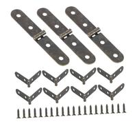 SHINEOFI Small Iron Hinges for Wooden Jewelry Box, Retro Mini Metal Hinges for Small Chest and Cabinet Doors, 10pcs Set for Handmade Craft Boxes