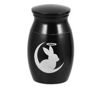 SHINEOFI Small Stainless Steel Bunny Keepsake Urn with Well-sealed Lid Mini Metal Pet Urn Holds Small Amount of Pets Ashes Memorial for Rabbits