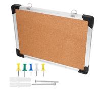 SHINEOFI Small Wall Hanging Peg Board Cork Board Bulletin Framed Cork Notice for Home Office Classroom Push Pins Memo for Wall Office