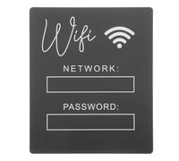 SHINEOFI Small Wifi Display Sign Acrylic Wifi Password Signage Black Sleek Minimalist Design Simple Installation Resists Deformation Office Home Use
