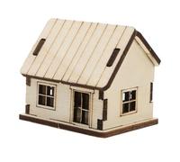 SHINEOFI Small Wooden House 3d Puzzle Kit Wooden Craft House Unique Design Khaki Colour Realistic Architectural Details Enhancing Hand-eye Coordination Decorative Piece for Collection