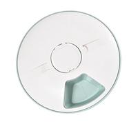 SHINEOFI Smart Timing Pet Feeder with 6 Holes Detachable Food Storage Bowl Automatic Portion Control Feeding Plate for Dogs and Cats, Green White, Suitable for Scheduled Feeding