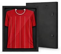 SHINEOFI Sports Jersey Display Case Wood Frame: Large Uniform Shadow Box for Football Basketball Shirt Memorabilia - Wall Mount Desktop Showcase for Uniform Storage, 14x18”