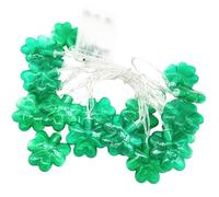 SHINEOFI St Patrick’s Day Clover String Lights 3m 20 LED Battery Operated Shamrock Decorative String Lights for Irish Party and Home Celebration