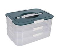 SHINEOFI Stackable Egg Holder for Refrigerator Food Grade Egg Storage Container with Slots and Handle Transparent Fridge Organizer for Extended Freshness and Space Saving Kitchen Countertop