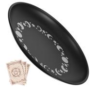 SHINEOFI Stainless Steel Altar Plate with Elegant Pattern for Ceremony and Meditation Round Metal Candle Holder Tray for Pillar Candles Religious Offering Decoration Practical Home