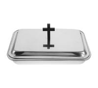 SHINEOFI Stainless Steel Communion Cup Tray with Cover X Sacrament Serving Plate for Church Worship Holder for Grape Juice and Wine Steel Eucharist Accessory