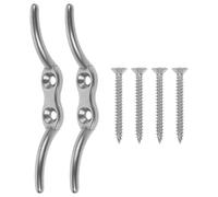 SHINEOFI Stainless Steel Flagpole Cleat Hooks for Flag Fixing, Weather-Resistant Sturdy Flagpole Mount with Silver Finish, for Residential Use and Prevents Flag Tangling