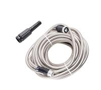 SHINEOFI Stainless Steel Garden Hose Lightweight Telescopic Watering Hose 50ft with Adjustable Nozzle for Versatile Watering and Cleaning Windows at Home