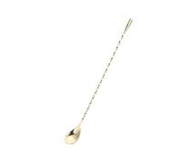 SHINEOFI Stainless Steel Long Handle Bar Spoon for Cocktails and Ice Gold-Toned Mixing Stirrer with Polished Tear Drop Design Beverage and Dessert Spoon