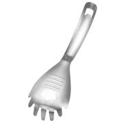 SHINEOFI Stainless Steel Multipurpose Kitchen Spoon Noodle Strainer with Serrated Edge for Draining Pasta Eggs and More Easy-Clean Cooking Utensil for Home and Restaurant Use