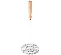 SHINEOFI Stainless Steel Spoon for Frying Wooden Handle Kitchen Tool for Making Snack and Cooking Non-Stick Design for Easy Use