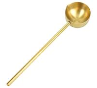 SHINEOFI Stainless Steel Water Ladle Long Handle Kitchen Spoon for Scooping Hot Liquids and Watering Plants Elegant Gold Finish Multipurpose Cooking and Gardening Tool