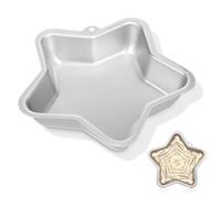 SHINEOFI Star Shaped Cake Mold Non-Stick Aluminum Alloy Five-Pointed Star Bakeware Pan for Cupcakes Brownies Mini Bread Pudding Baking Tray Silver