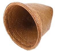 SHINEOFI Straw Woven Wastebasket Medium Storage Basket Handcrafted Rubbish Container Home Office Trash Can Open Top for Paper and Garbage Collection Random Color