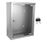 SHINEOFI Suggestion Box with Slot and Lock 10.6x8.27 Inch Stainless Steel Metal Silver Spacious Capacity Versatile Application Secure Container for Office and Educational Environment