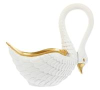 SHINEOFI Swan Shaped Resin Jewelry Tray Key Storage Plate Decorative Trinket Organizer for Tabletop Dresser Vanity Stylish Nordic Design for Living Bedroom Study White Elegant Animal