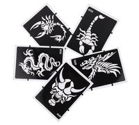 SHINEOFI Temporary Tattoos Stencils Set Pvc Material 5pcs and Women with Glitter Effect, Freely Combinable Designs, for Concerts and Birthday Parties