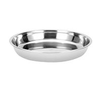 SHINEOFI Thick 30cm Stainless Steel Round Barbecue Plate for Home BBQ Serving, Sturdy Food Storage Tray and Dessert Holder, Silver Flat Grill and Dining Plate