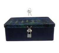 SHINEOFI Tinplate Box with Lock Light Weight Small Lockable Box for Earrings and Tiny Items round Edges Desk Organizer with Lock for Home Storage