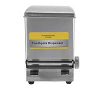 SHINEOFI Toothpick Dispenser Practical and Light Compact Toothpick Holder with Retro Style Stainless Steel Silver Automatic -up for Dining Table and Restaurant Use