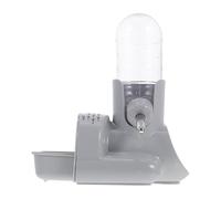 SHINEOFI Transparent Hamster Water Bottle with Stand Multi-use Pet Feeder and Hideout Automatic Dispenser Easy to Clean Grey Plastic Animal Water Feeder for Cage Floor Use