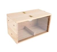 SHINEOFI Transparent Wooden Parakeet Breeding Box with Viewing Panel Multi-species Nesting House for Budgies Lovebirds Cockatiels Easy-clean Outdoor Aviary Decor