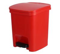 SHINEOFI Trash Can with Foot Pedal and Flip Lid Red 10L Plastic Rectangular Waste Bin for Kitchen Food Waste Recycling and Home Use