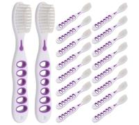 SHINEOFI Ultra Soft Silicone Toothbrush and Hollow Grip Handle 20pcs with Rounded Brush Head Tamper Resistant Design Reducing Self- Risks for Adults for Sensitive Mouths in High Security
